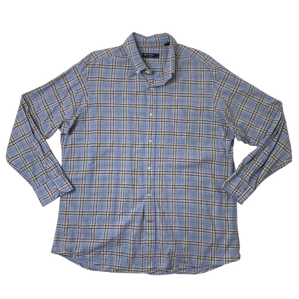 Cremieux Shirt Mens XL Blue Classics Plaid Button Down Pocket Long Sleeve